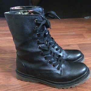 3/$20 - Adorable Black Report Combat Boots